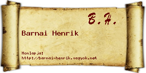 Barnai Henrik névjegykártya